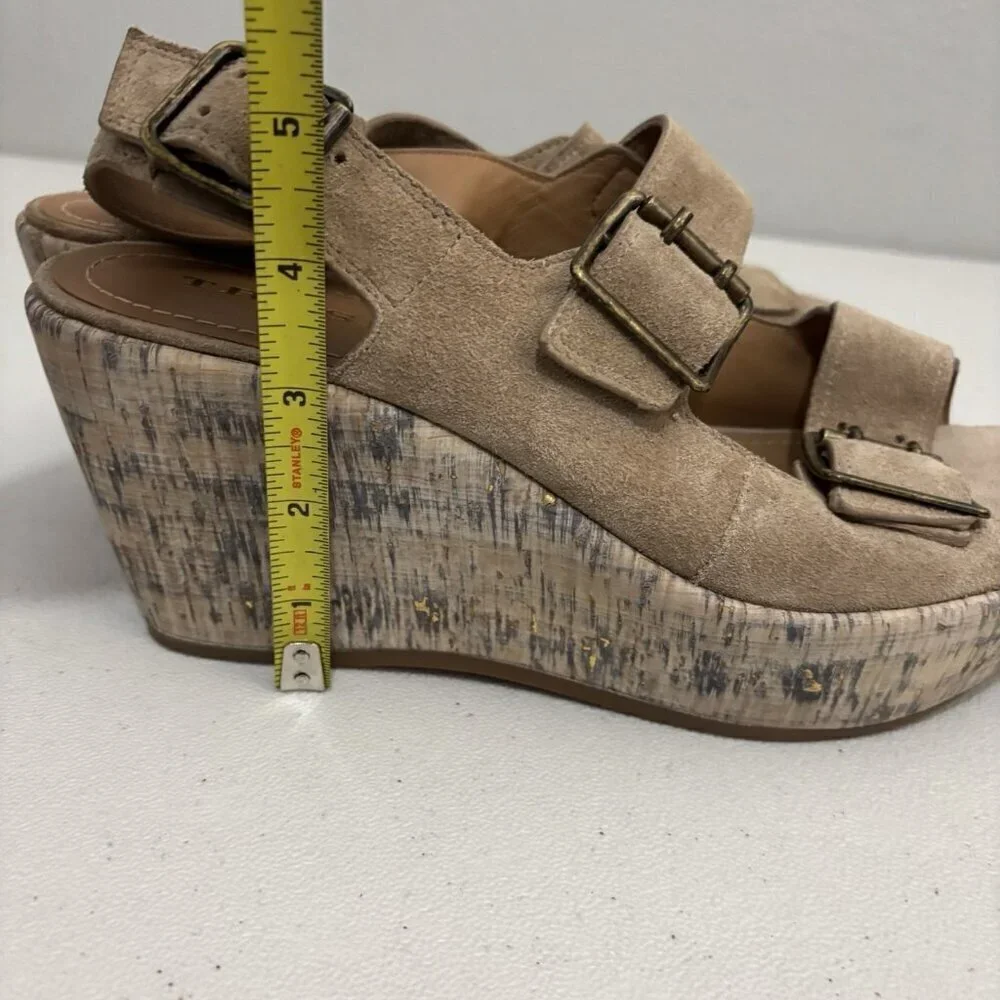 Trask Wedges Leather Upper Sandals Heeled Women 9.5 M Made In Brazil